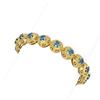 Image 2 : 9.9 ctw Intense Blue Diamond Bracelet 18K Yellow Gold