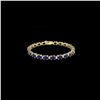 Image 2 : 15 ctw Sapphire & VS/SI Diamond Eternity Bracelet 10K Yellow Gold