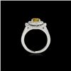 Image 2 : 1.75 ctw Certified SI/I Fancy Intense Yellow Diamond Ring 10K White Gold