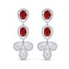Image 1 : 9.75 ctw Designer Ruby & VS Diamond Earrings 18K White Gold