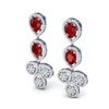 Image 2 : 9.75 ctw Designer Ruby & VS Diamond Earrings 18K White Gold