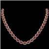 Image 1 : 34.11 ctw Ruby & Diamond Micro Pave Halo Necklace 10K Rose Gold