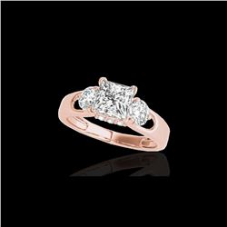 1.6 ctw VS/SI Certified Princess Cut Diamond 3 Stone Ring 10K Rose Gold