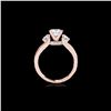 Image 2 : 1.6 ctw VS/SI Certified Princess Cut Diamond 3 Stone Ring 10K Rose Gold