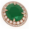 Image 1 : 29.04 ctw Certified Emerald & Diamond Victorian Ring 14K Rose Gold