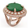 Image 2 : 29.04 ctw Certified Emerald & Diamond Victorian Ring 14K Rose Gold