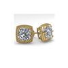 Image 1 : 2.0 ctw VS/SI Cushion Diamond Stud Earrings Deco 14K Yellow Gold
