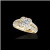 Image 1 : 2.05 ctw Certified Diamond Solitaire Halo Ring 10K Yellow Gold
