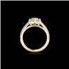 Image 2 : 2.05 ctw Certified Diamond Solitaire Halo Ring 10K Yellow Gold