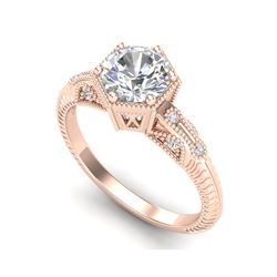 1.17 ctw VS/SI Diamond Solitaire Art Deco Ring 18K Rose Gold