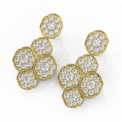 6.25 ctw Diamond Designer Earrings 18K Yellow Gold