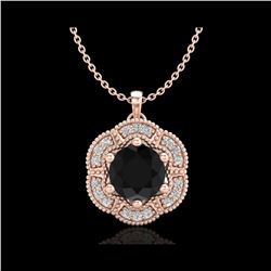 1.01 ctw Fancy Black Diamond Art Deco Stud Necklace 18K Rose Gold