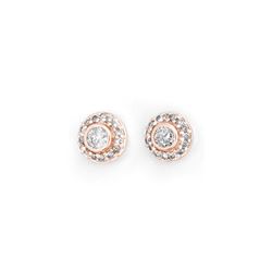 0.90 ctw Certified VS/SI Diamond Stud Earrings 14K Rose Gold