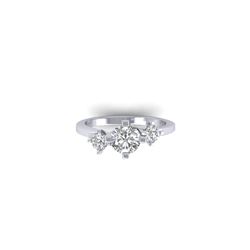 1.25 ctw Certified VS/SI Diamond Solitaire 3 Stone Ring 18K White Gold
