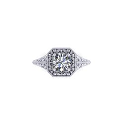 1 ctw Solitaire Certified VS/SI Diamond Ring 14K White Gold