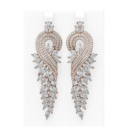 14.6 ctw Diamond Earrings 18K Rose Gold