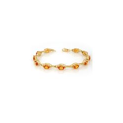 8.0 ctw Yellow Sapphire Bracelet 10K Yellow Gold
