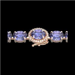 19.25 ctw Tanzanite & Diamond Eternity Micro Bracelet 14K Rose Gold