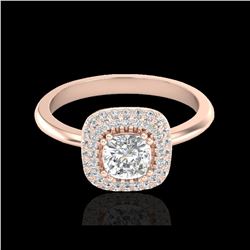 1.16 ctw Micro SI Cushion Diamond Engagement Ring Halo 14K Rose Gold