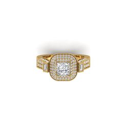 2.85 ctw Princess VS/SI Diamond Art Deco Micro Ring 18K Yellow Gold