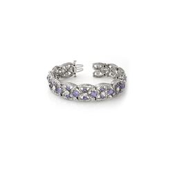 24.0 ctw Tanzanite & Diamond Bracelet 14K White Gold