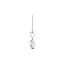 0.7 ctw Certified VS/SI Diamond Solitaire Halo Necklace 14K White Gold