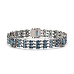 27.1 ctw London Topaz & Diamond Bracelet 14K White Gold