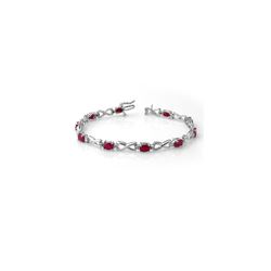 8.50 ctw Ruby & Diamond Bracelet 14K White Gold