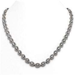 20.34 ctw Pear Cut Diamond Micro Pave Necklace 18K White Gold