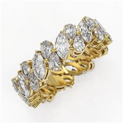 7.04 ctw Marquise and Pear Cut Diamond Eternity Ring 18K Yellow Gold