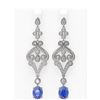 Image 1 : 11.37 ctw Tanzanite & Diamond Earrings 18K White Gold