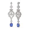 Image 2 : 11.37 ctw Tanzanite & Diamond Earrings 18K White Gold