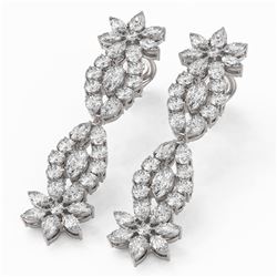 10 ctw Marquise Cut Diamond Designer Earrings 18K White Gold