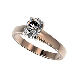 1.25 ctw Certified VS/SI Quality Oval Diamond Ring 10K Rose Gold