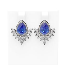 10.14 ctw Tanzanite & Diamond Earrings 18K White Gold