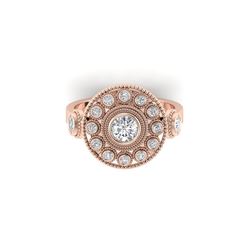 0.85 ctw VS/SI Diamond Art Deco 3 Stone Ring 18K Rose Gold