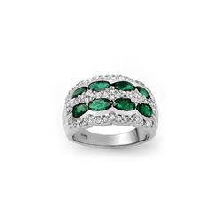 2.25 ctw Emerald & Diamond Ring 14K White Gold