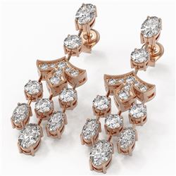 5.5 ctw Oval Cut Diamond Designer Earrings 18K Rose Gold