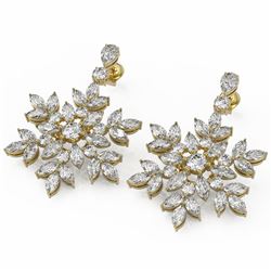 13 ctw Pear and Marquise Cut Diamond Earrings 18K Yellow Gold