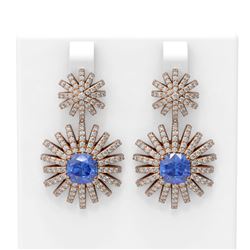 6.9 ctw Tanzanite & Diamond Earrings 18K Rose Gold