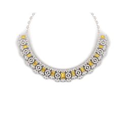 46.38 ctw Canary Citrine & VS Diamond Necklace 18K Rose Gold
