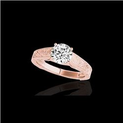 1.5 ctw Certified Diamond Solitaire Antique Ring 10K Rose Gold