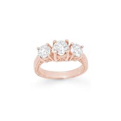 2.0 ctw Certified VS/SI Diamond 3 Stone Ring 14K Rose Gold