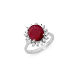3.68 ctw Ruby & Diamond Ring 14K White Gold