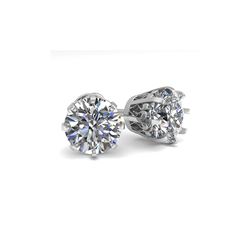 3 ctw VS/SI Diamond Stud Solitaire Earrings 18K White Gold
