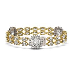 15.7 ctw Cushion & Oval Diamond Bracelet 18K Yellow Gold