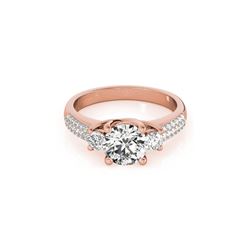 1.25 ctw VS/SI Diamond 3 Stone Micro Pave Ring 18K Rose Gold