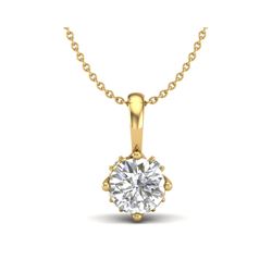 0.62 ctw VS/SI Diamond Art Deco Stud Necklace 18K Yellow Gold