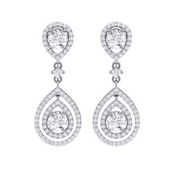 3.53 ctw Designer VS/SI Diamond Earrings 18K White Gold