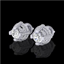 2.75 ctw VS/SI Diamond Micro Pave Stud Earrings 18K White Gold